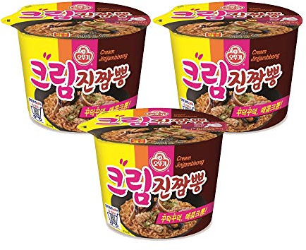 [Ottogi] Cream Jin Jjambbong Würzige Meeresfrüchte Cup Nudel (3 Stück) / Korean Food / Korean Ramen / Korean Nudel Suppe (Overseas Direct Shipment)