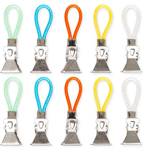 Aufhänger für Küchentücher, Fotoleine, Foto Bilder aufhängen, Handtuch Clips, Handtuchclips, Haken, Schlaufen, Set, Clips, Geschirrtücher, Klammern, Klips ohne nähen, zum aufhängen, 10er Pack