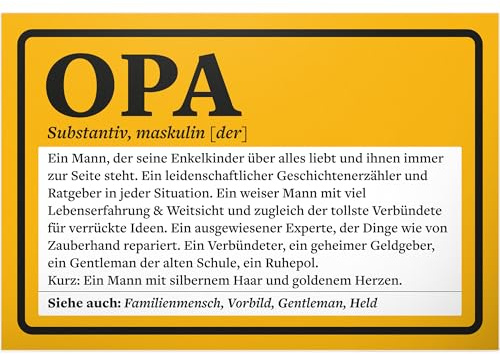 DankeDir! Opa Definition – Cartel – Navidad Opi Tarjeta de felicitación cumpleaños nieto idea regalo de abuelo – decoración de cumpleaños – decoración de fiesta de cumpleaños para abuelo, día del