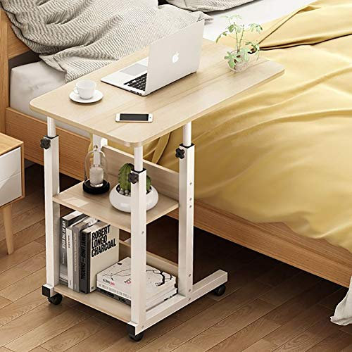 summerr Mobile Pflegetisch, mit Wheels Food Tray Desk, beweglicher rollender Snack Side Medical Tray Tisch für Krankenhausfamilie Lesefrühstück (Size : C: Luxury Model (60X40cm))