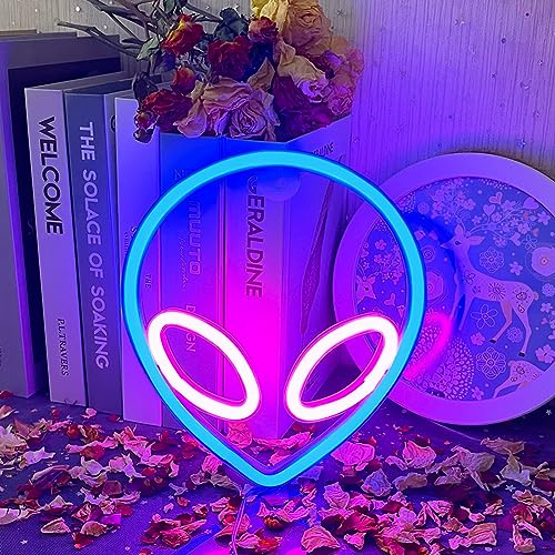 UExnkj-Y Alien Leuchtreklame Led Alien Neon Lights Dekor USB oder Batterie Licht für Schlafzimmer Kinderzimmer Bar Spielzimmer Geburtstag Weihnachtsfest Party