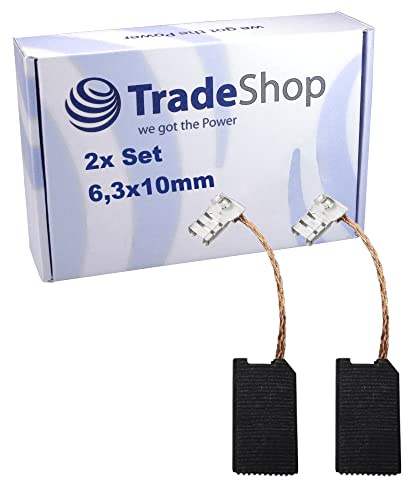 2x Trade-Shop Kohlebürste ersetzt 45872 321940 348130 348132 für viele Elektro-Werkzeuge (Hilti, Baier, AEG) / Motorkohle Kohlestifte