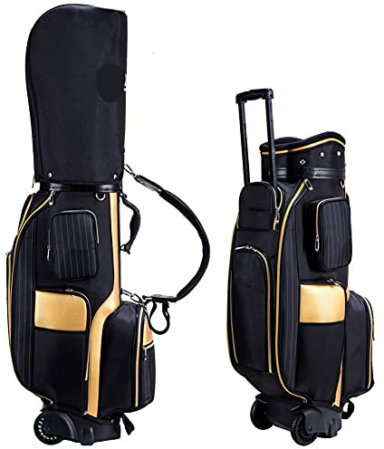 ACXZ Golf Cart Transporttasche für Herren Damen, Golf Trolley Bag mit Rollen, Golf Reisetasche mit 5-Wege-Trennwänden, Schwarz