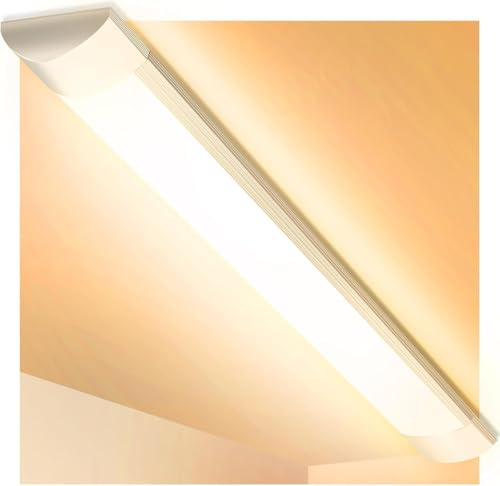 Viugreum 30W LED Deckenleucht R?hre Licht 90CM, 3600LM Kaltwei? 3200K Led Keller, 130¡ã Abstrahlwinkel led feuchtraumleuchte f¨¹r Badzimmer Wohnzimmer K¨¹che Garage Energieklasse A+