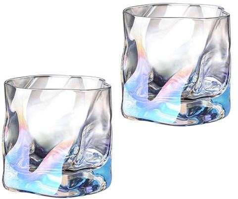 SLDHFE 2 Whiskygläser, Bourbon Double Old Fashioned Glas, trinkgläser für Bar, Bar-Accessoires, Haus und Küche (Multicoloured)