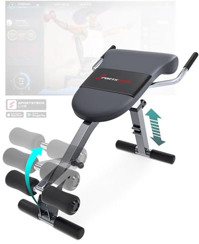 Sportstech einzigartiger 3in1 Rückentrainer & Bauchtrainer mit innovativem Anti-Rutsch Design, multifunktionaler BRT200 mit ergonomischem Polster & 5 Schwierigkeitsgraden, klappbar (BRT200)