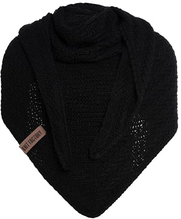 KNIT FACTORY - Dreiecksschal Sally - Damen Strickschal mit Wolle - Grob gestrickten Schal - Hochwertige Qualität - XXL Schal - 220x85 cm