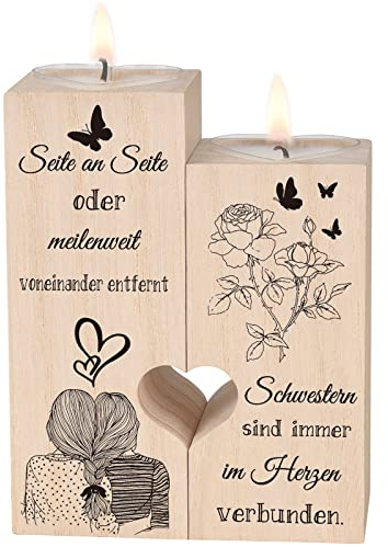 Schwester Geschenk，Kerzenhalter - Geschenke An Meine Schwester，Beste Schwester Geschenke，Geschenk Schwester Geburtstag，Geschenkideen für Große Schwester