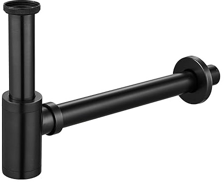 Siphon Bottle Trap 32mm G1-1/4 for Universal Plumbing System Bathroom Washbasin Sink & Washstand KEOKBON P-Trap with Extension Tube Brass Adjustable Odor Trap Robust Orb Black