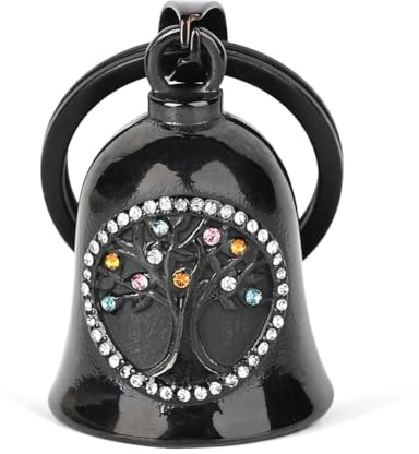 MidSmile Campanello per motocicletta: Gremlin Bell Moto | Albero della Vita Guardiano Campanello moto, portachiavi portafortuna regalo per uomo, Nero , S