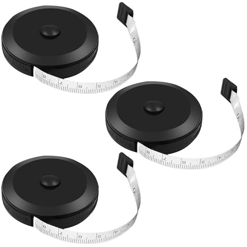3Pcs Tape Measure Body, 1.5M/60 Inch Body Tape Measure Retractable Body Measuring Tape Soft Fabric Tape Measure Dual Sided Tape Measure Sewing for Body Tailor Sewing Clothes