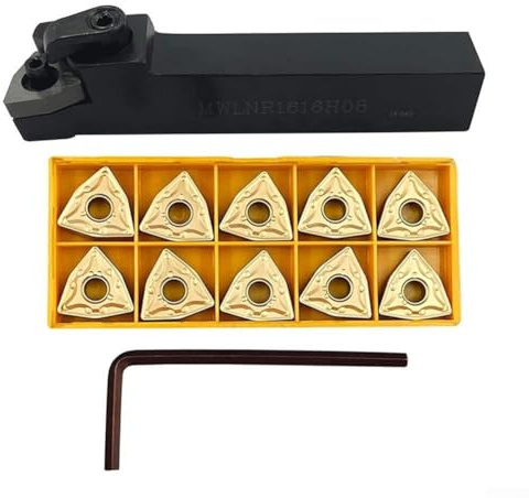 Gbtdoface Drehwerkzeug-Set, Drehmeißelhalter, Hartmetall-Einsatzschneider, MWLNR1616H08 Drehmaschine Drehwerkzeug mit Halter WNMG432 WNMG080408 Hartmetalleinsätze, 2V571T76J1Z458QQJ092
