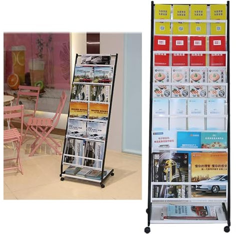 TAIPINGOZ Broschürenständer, Zeitschriftenständer, Aus Metall, robust und langlebig, geeignet for Bücher, Zeitschriften, Dokumente, Broschüren