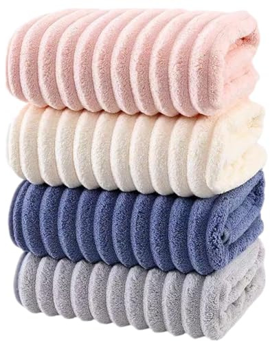 Spydge 4 stück Handtuch 35 * 75cm Gesichtshandtücher Multicolor Weiche Mikrofaser Handtücher Schnell Trocknende Mikrofaser-Handtücher für Reisen Urlaub Fitness und Yoga