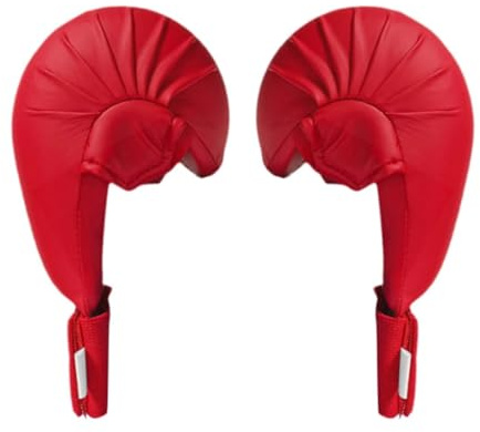 Fenteer 2X Guantes de Entrenamiento de Karate, Guantes de Boxeo, Entrenamiento, Deportes, Guardias de Competición Profesionales, Equipo de Kickboxing, Rojo, M