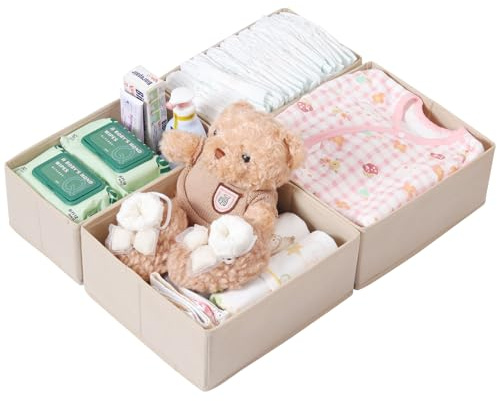 ORLISA Lådor organisatör kläder för PAX garderob 50 x 58 cm – perfekt passform med stabil bas, vikbar, tvättbar och robust, set om 4 beige