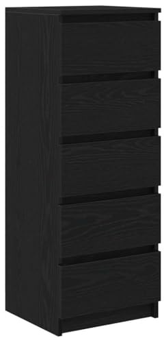 vidaXL Sideboard mit Schubladen Schwarz Eichen-Optik 37,5x35x99 cm