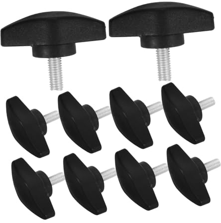QUMIIRITY 10Pcs Microphone Stand T-Shaped Screws Grip Thumbscrew Knob for Clamping Hardware Adjustable Rod Screw for Recording Studio and Concert Use