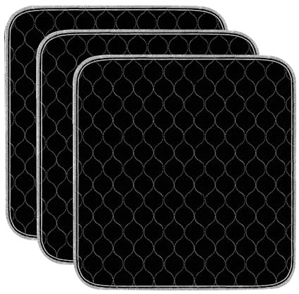 RIQINXIN Alèse Lavable pour Incontinence Protection Imperméable Réutilisable pour Canapé ou Lit Coussin Étanche Contre Les Fuites Urinaires Haute Absorption Douce et Confortable Noir 54x56cm 3Pcs