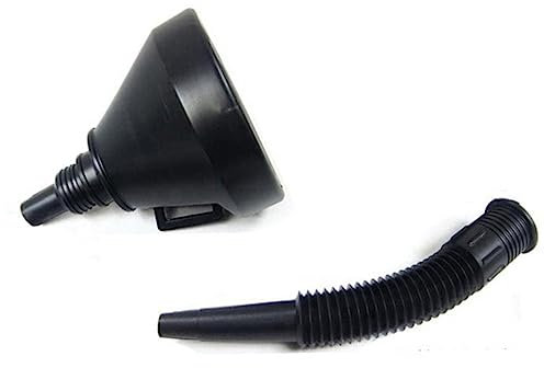 JECOMPRIS Embudo Para Gasolina y Aceite Con Malla Filtrante Embudo Plástico Para Coche y Moto Cuello Para Llenado Rápido Filtro De Partículas Accesorio Automotriz Con Tubo Flexible Extraíble