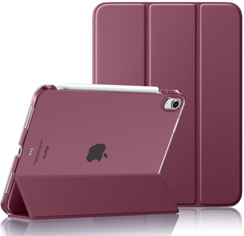 Maledan Hülle für iPad Air 11 Zoll(M4 2026/M3 2025/M2 2024) & 10,9 | iPad Air 5./4. Gen. (2022/2020) Schutzhülle, Ultraleicht, Auto Schlafen/Wachen, Matte PC-Rückseite, Weinrot