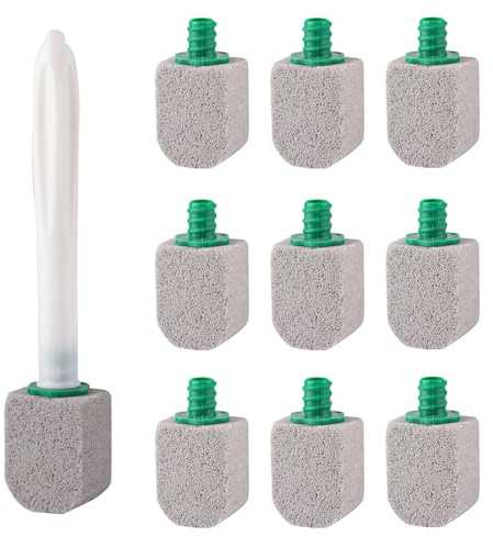 SGYKJ 10 piezas de piedra pómez para limpiar inodoros, piedra pómez con mango, ideal para limpiar baños, cocinas, manchas difíciles y orina.