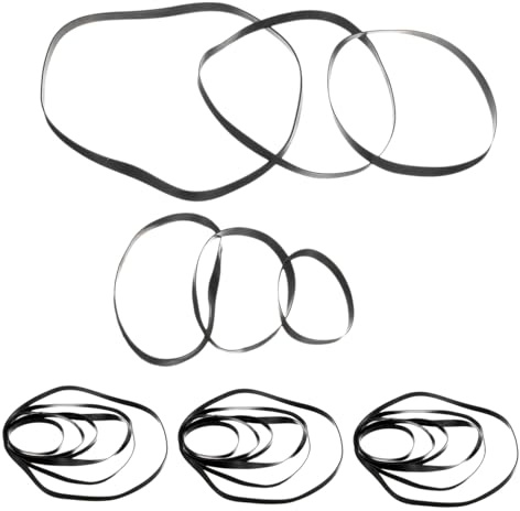 LOLIPPYY Correas De Casete De Goma 4 Mm Planas para Grabadoras y Reproductores De Casetes, Uso Reparación y Mantenimiento, Paquete De 50 Unidades, Compatibles Máquinas De Cinta y DVD, Color Negro
