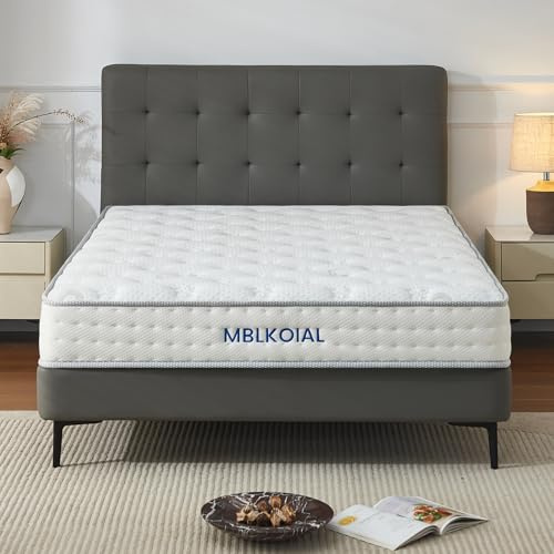 MBLKOIAL Colchón de 140 x 200 cm, colchón de muelles ensacados con 7 zonas, H3, altura 20 cm, colchón con espuma viscoelástica para adultos (20 cm, 140 x 200)