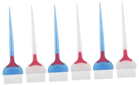 SOLUSTRE 6 pezzi Pennelli per Tintura Capelli Miscelati Spazzola Professionale per Colorazione Manico Ergonomico Setole Morbide Lavabili Accessori Salone Parrucchiere e Te