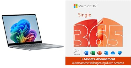 Microsoft Surface Laptop | Copilot+ PC | 13” LCD Touchscreen | Snapdragon® X Plus | 16GB RAM | 512GB Speicher | Ozean 365 | 3 Monate kostenlos | Amazon Abonnement mit automatischer Verlängerung