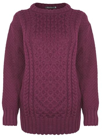 Generation Fashion New Ladies Women Long Sleeve Knitted Jumper Cable Knit Sweater Crew Neck Pullover Everyday Casual Autumn Winter Relax Fit Top Blouse