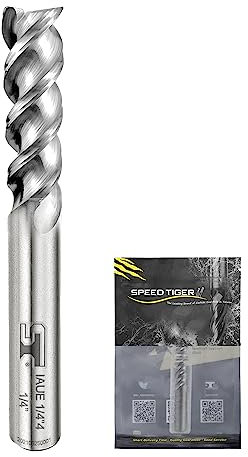 SPEED TIGER IAUE Carbide Square End Mill for Aluminum Applications - High Feed U-Type Design - for Roughing and Finishing - 3 Flute - IAUE1/23 - Made in Taiwan (1 Piece, 1/2)