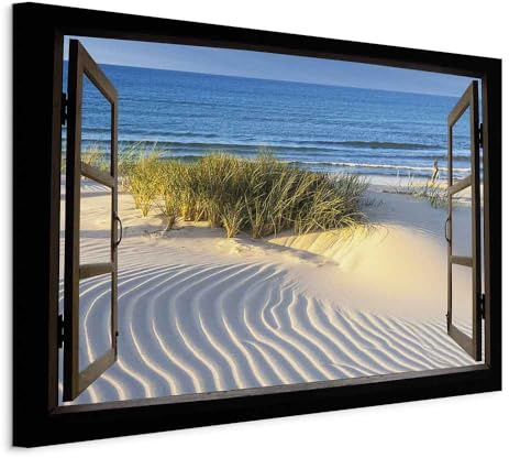 murando - Leinwandbild Fensterblick, Schlafzimmer, Wohnzimmer, Kunstdruck | Hochwertige Leinwand, sofort aufhängbar, ideal fürs Wohn- oder Schlafzimmer, wasserfest und lichtecht, langlebig, stilvoll