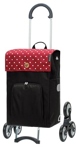 Andersen Einkaufstrolley - klappbar - 49 Liter - Treppensteiger | mit Kühlfach - belastbar 40 kg - Stahlgestell - Trolley - Rad Ø 15 cm - Scala Shopper Malit schwarz