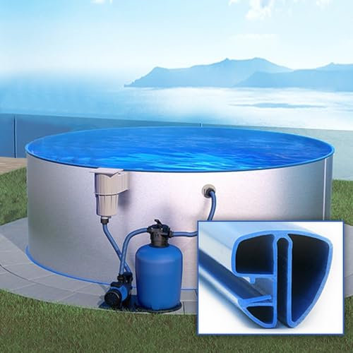 Rundpool Ø 350 x 120 cm I Starter Set I Poolfolie blau 0,8 mm I Filteranlage I Spezial Handlauf I 3,5 x 1,2 m