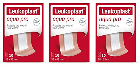 Leukoplast Aqua Pro Wundpflaster - Wasserdichte, extradünne, selbstklebende Wundauflagen - ideal zum Schwimmen/Baden - saugfähige Polsterung