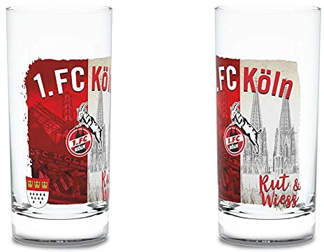 1. FC Köln Trinkglas 2er Set Rut & Wiess