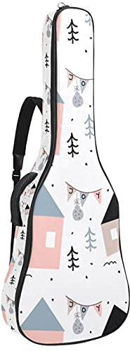 107 cm Gitarrentasche Gitarrentasche Rucksack für E-Gitarre, Akustik-Bass, Konzertgitarre, Ukulele, Mandoline, Ferienhaus-Muster