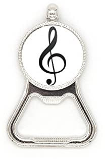 Black Music - Chiave di violino in metallo bianco, apribottiglie, in acciaio INOX