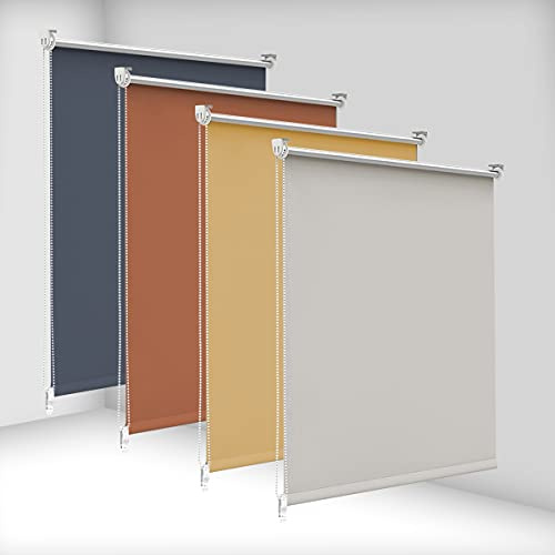 bobodeco Verdunklungsrollo ohne Bohren & mit Bohren, Verdunkelungsrollo Klemmfix, Creme B40x H120cm (Stoffbreite 40cm), Thermorollo Sichtschutz und Sonnenchutz, Rollos für Fenster & Tür