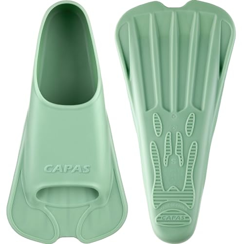 CAPAS Kurze Trainingsflossen | Komfortable Silikon Schwimmflossen | Kurzflossen für Schwimmen | Taucherflossen | Unisex Flossen für Kinder Erwachsene | Kurze Klinge Beinstärke aufbauen