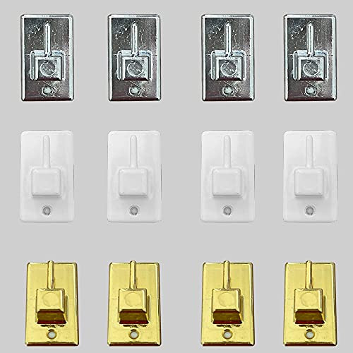 Byour3 - Ganchos Adhesivos Cortinas Portavisillos Para Colgar Sin taladro Barras Extensibles Soportes Barra Cortina Pared Vidrios Ventanas Baño Cocina Hogar (Set 4 Unidades, Oro)