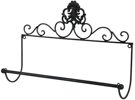 MACOSA CE6Y4676 - Portarotolo da cucina, stile shabby chic, in metallo, colore: nero/verde
