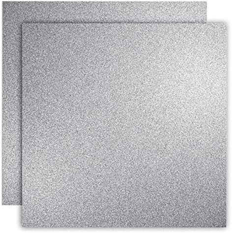 YINUOYOUJIA 30,5 x 30,5 cm, 300 g/m², silberfarben, glitzernd, 12 Blatt Glitzerpapier – perfekt für DIY-Projekte, Scrapbooking, Basteln, Dekorationen, Hochzeiten