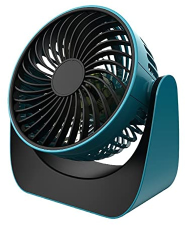 Splenssy Mini ventilador de escritorio, mini ventilador silencioso de mesa portátil, flujo de aire potente de 360°, recargable por USB, velocidad de 3 vientos, batería integrada de 2000 mAh