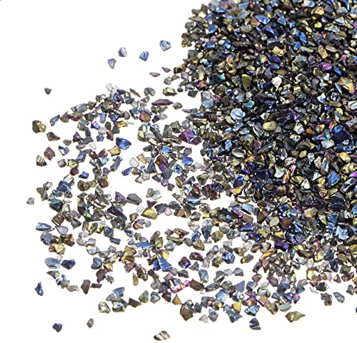 sourcing map 20g zerkleinerte Glassplitter 1-3mm unregelmäßiges metallisches klobiges glitzerndes Glas zum Basteln DIY Schmuck Vasenfüller Epoxidharz Dekoration Dunkel bunt