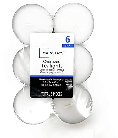 OnlineStreet Tealight Candles - Unscented Maxi Tealights/Oversized Tealights with Upto 10 Hours Burning Time | Home Decor, Long Lasting Wax Candles (White Oversized Tealights (Pack of 1))