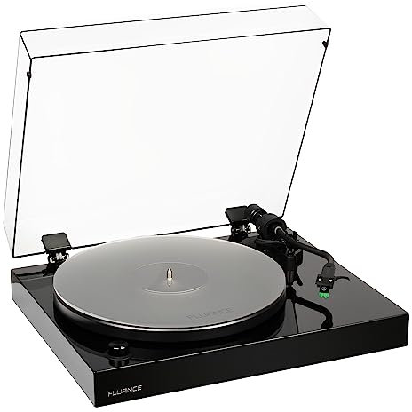 Fluance RT81+ Elite High Fidelity Vinyl Turntable Record Player, Audio Technica VM95E Cartridge, Anti-Resonant Platter, Acrylic Mat, Phono Preamp, Wood Plinth, Adjustable Isolation Feet - Piano Black