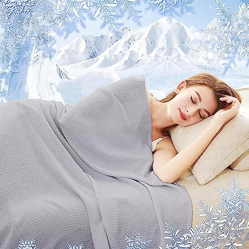 Kühldecken für Heißschläfer-Kühlende Decke Sommer 100% Bambus Sommerdecke für Erwachsene Kinder, Leichte Atmungsaktive Bettdecke kann Körper kühl halten für Bett Sofa und überall (Grau 1, 150X200cm)
