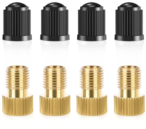 Ptiysta 8pcs Brass Presta Valve Adapter,Presta to Schrader